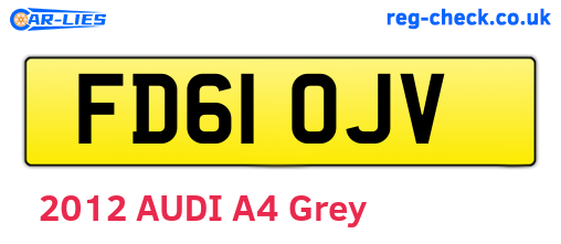 FD61OJV are the vehicle registration plates.