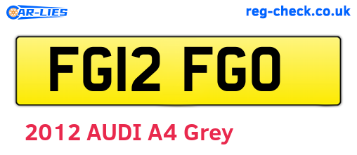 FG12FGO are the vehicle registration plates.
