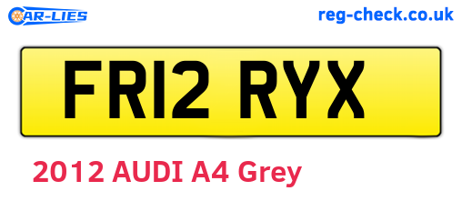 FR12RYX are the vehicle registration plates.