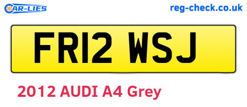 FR12WSJ are the vehicle registration plates.