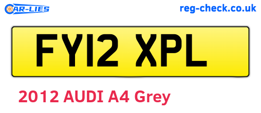 FY12XPL are the vehicle registration plates.