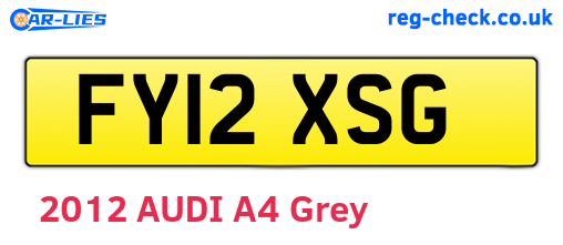 FY12XSG are the vehicle registration plates.