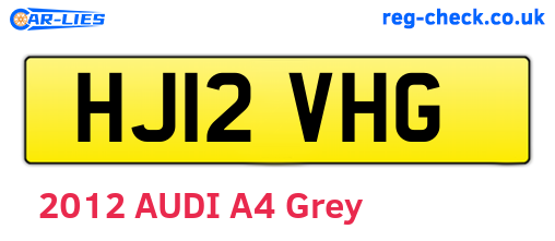 HJ12VHG are the vehicle registration plates.