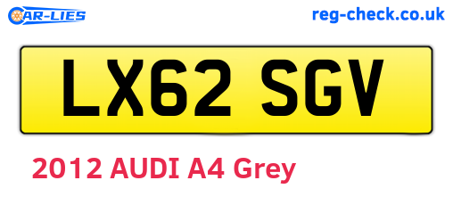 LX62SGV are the vehicle registration plates.