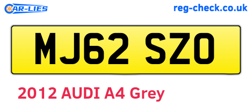 MJ62SZO are the vehicle registration plates.