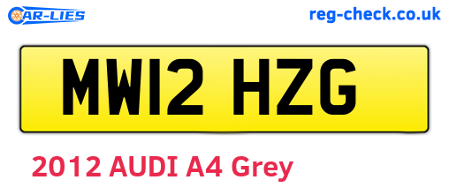 MW12HZG are the vehicle registration plates.