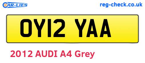 OY12YAA are the vehicle registration plates.