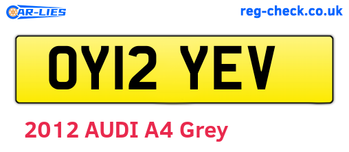 OY12YEV are the vehicle registration plates.