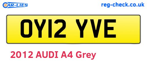 OY12YVE are the vehicle registration plates.