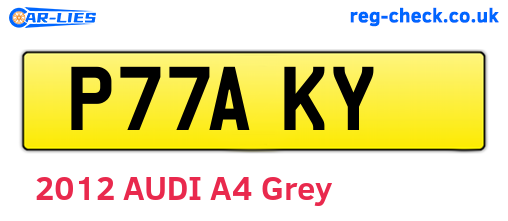 P77AKY are the vehicle registration plates.