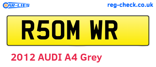 R50MWR are the vehicle registration plates.