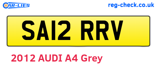 SA12RRV are the vehicle registration plates.