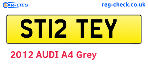 ST12TEY are the vehicle registration plates.
