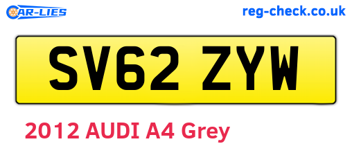 SV62ZYW are the vehicle registration plates.