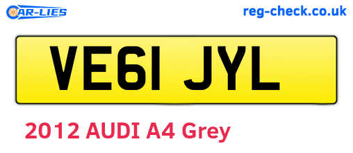 VE61JYL are the vehicle registration plates.