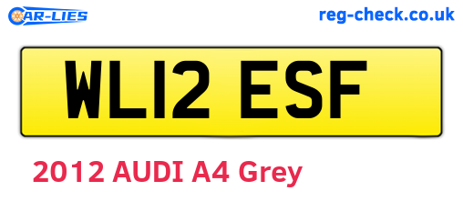 WL12ESF are the vehicle registration plates.