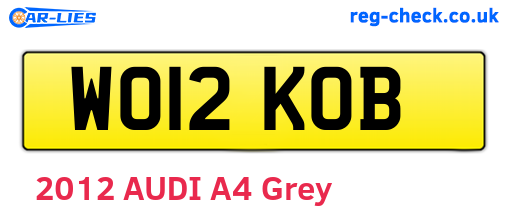 WO12KOB are the vehicle registration plates.