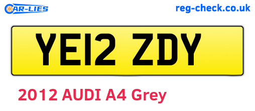 YE12ZDY are the vehicle registration plates.