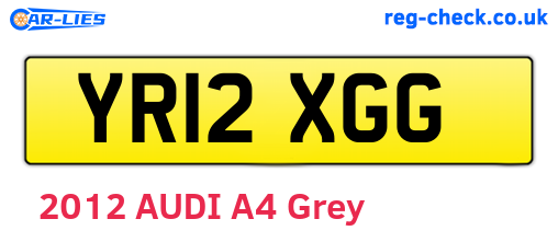 YR12XGG are the vehicle registration plates.