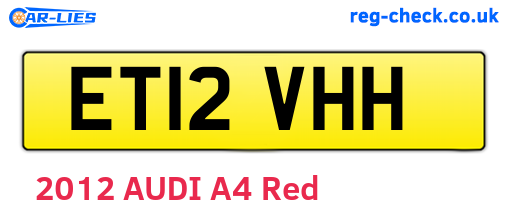 ET12VHH are the vehicle registration plates.