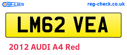 LM62VEA are the vehicle registration plates.