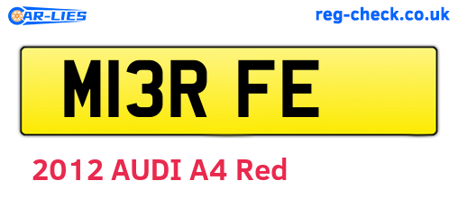 M13RFE are the vehicle registration plates.