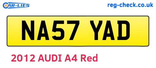 NA57YAD are the vehicle registration plates.