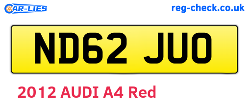 ND62JUO are the vehicle registration plates.