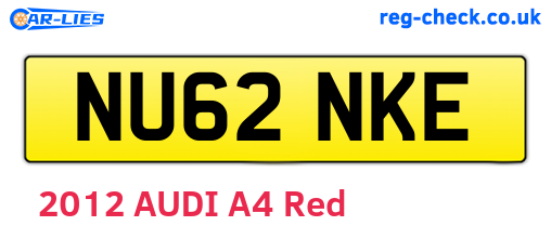 NU62NKE are the vehicle registration plates.