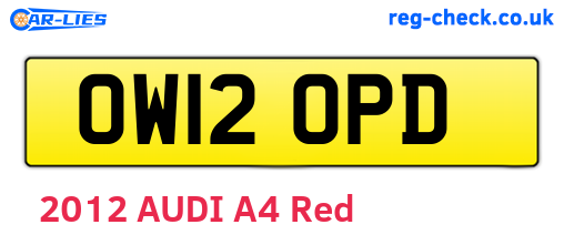 OW12OPD are the vehicle registration plates.
