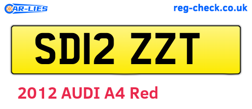 SD12ZZT are the vehicle registration plates.