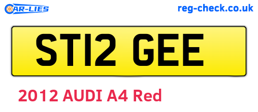 ST12GEE are the vehicle registration plates.