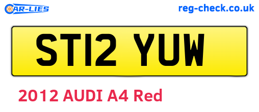 ST12YUW are the vehicle registration plates.