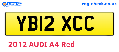 YB12XCC are the vehicle registration plates.