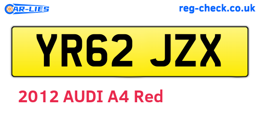 YR62JZX are the vehicle registration plates.