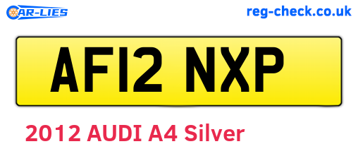 AF12NXP are the vehicle registration plates.