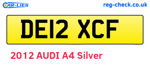 DE12XCF are the vehicle registration plates.