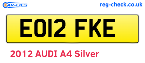 EO12FKE are the vehicle registration plates.