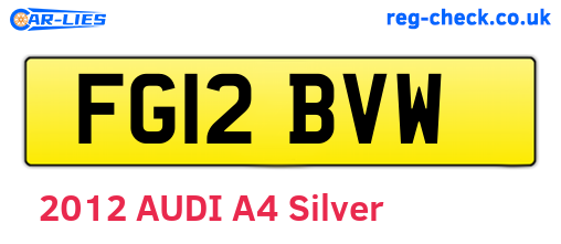 FG12BVW are the vehicle registration plates.