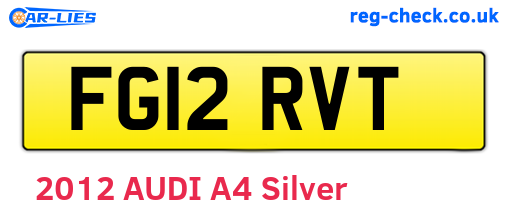 FG12RVT are the vehicle registration plates.