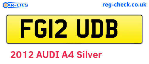 FG12UDB are the vehicle registration plates.