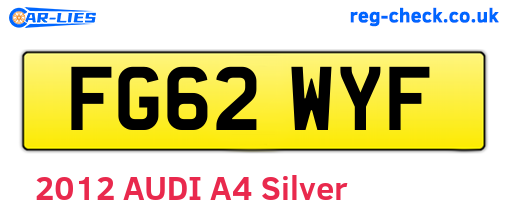 FG62WYF are the vehicle registration plates.