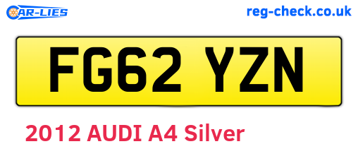 FG62YZN are the vehicle registration plates.