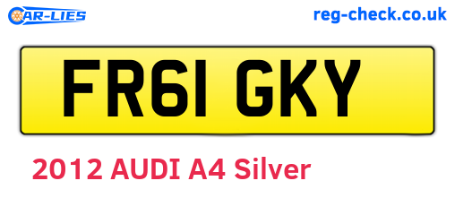 FR61GKY are the vehicle registration plates.