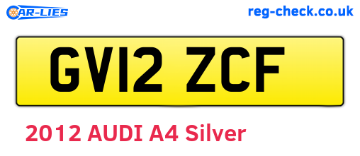 GV12ZCF are the vehicle registration plates.