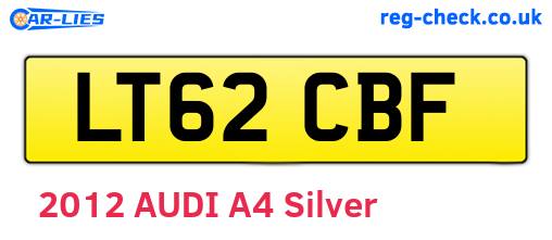 LT62CBF are the vehicle registration plates.