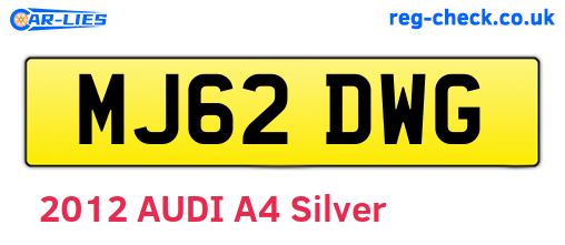 MJ62DWG are the vehicle registration plates.