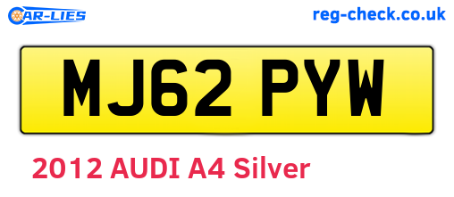 MJ62PYW are the vehicle registration plates.