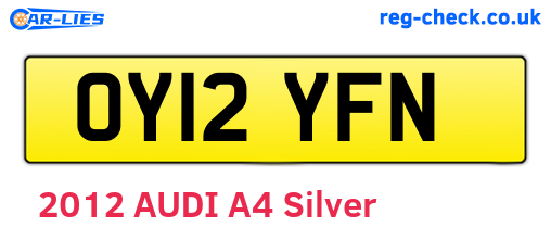 OY12YFN are the vehicle registration plates.
