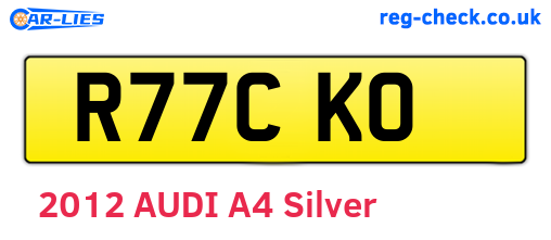 R77CKO are the vehicle registration plates.